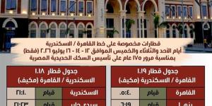 السكة الحديد: تشغيل قطارات مخصوصة بين القاهرة والإسماعيلية والإسكندرية - المدينة برس
