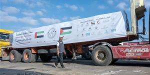 دخول 5 قوافل إماراتية إلى قطاع غزة تحمل 980 طنًا من المساعدات الإغاثية - المدينة برس