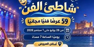 بـ59 عرضًا مجانيًا، وزارة الثقافة تطلق فعاليات برنامج "شاطئ الفن" في 6 محافظات - المدينة برس