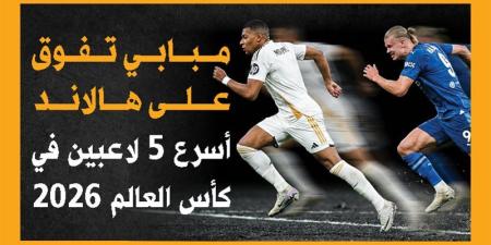 مبابي تفوق على هالاند.. أسرع 5 لاعبين في كأس العالم 2026 (إنفوجراف) - المدينة برس