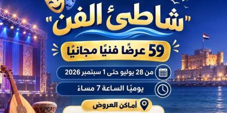 بـ59 عرضًا مجانيًا، وزارة الثقافة تطلق فعاليات برنامج "شاطئ الفن" في 6 محافظات - المدينة برس