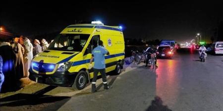 انفجر إطار السيارة فدهس المارة، إصابة 7 أشخاص صدمتهم "ملاكي" بطريق بني سويف الزراعي - المدينة برس