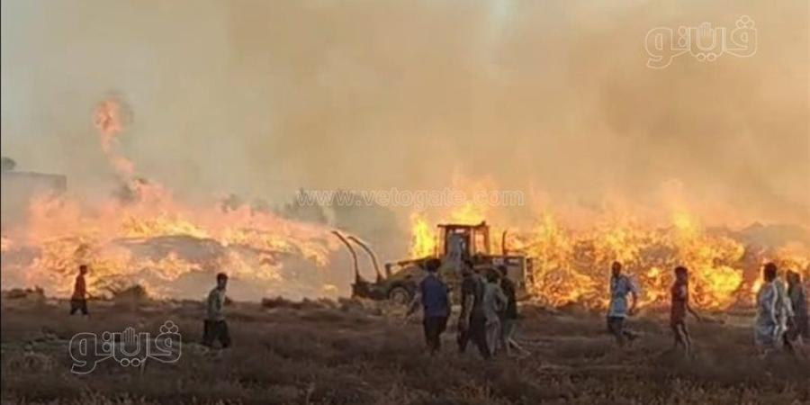 حريق هائل يلتهم شونة كتان بداخلها محصول 10 أفدنة في الغربية (صور) - المدينة برس