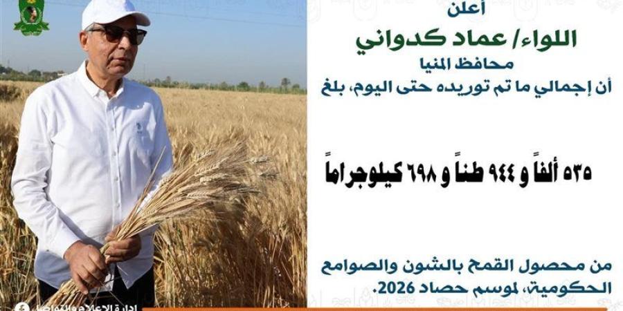 محافظ المنيا: انتظام توريد القمح واستلام 536 ألف طن - المدينة برس
