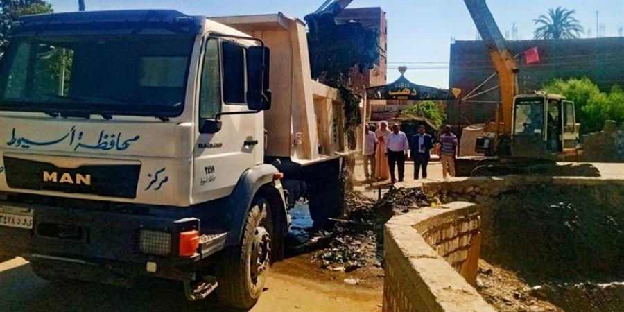رفع 55 طنًا من نواتج تطهير ترعة بني فيز بأسيوط لتحسين كفاءة الري - المدينة برس