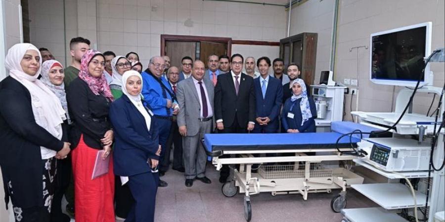 افتتاح وحدة مناظير الجهاز الهضمي، رئيس جامعة القاهرة يتابع أعمال تطوير مستشفى الطلبة - المدينة برس