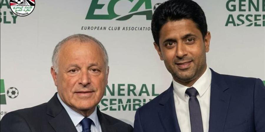 ناصر الخليفي يهنئ هاني أبو ريدة بتأهل منتخب مصر إلى دور الـ 16 في كأس العالم 2026 - المدينة برس