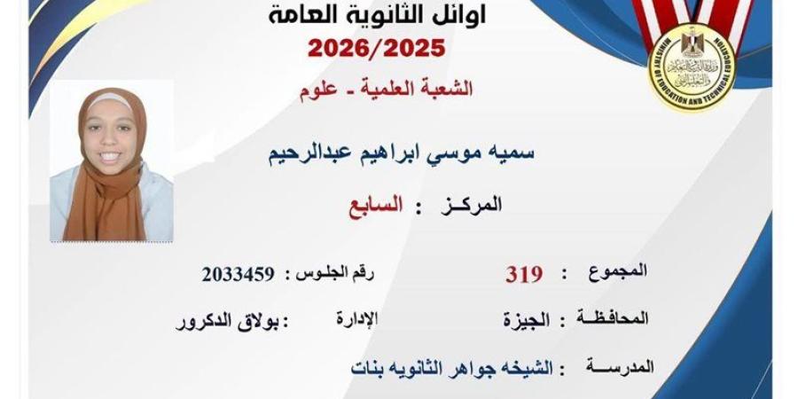 السابعة على الجمهورية فى أول تصريح لها: المذاكرة المنتظمة سر التفوق وكنت متوقعة أكون من الأوائل (فيديو) - المدينة برس