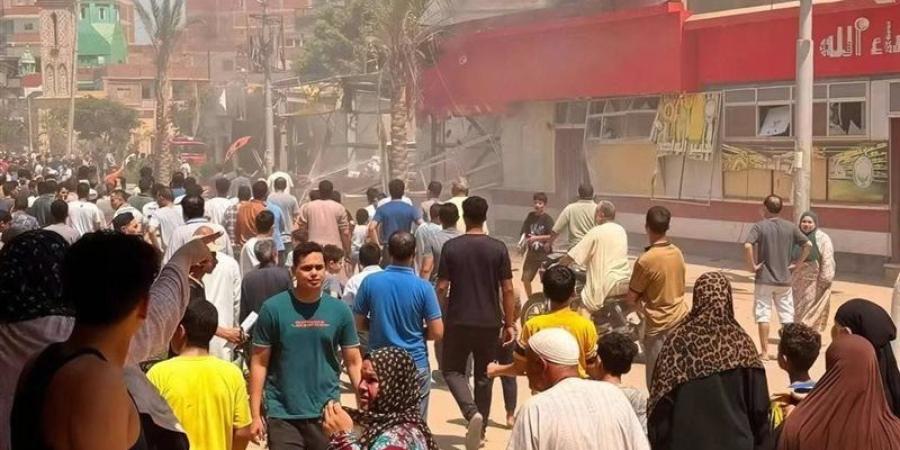 وفاة 3 أشخاص في حريق هائل يلتهم هايبر بقرية أجهور الرمل - المدينة برس