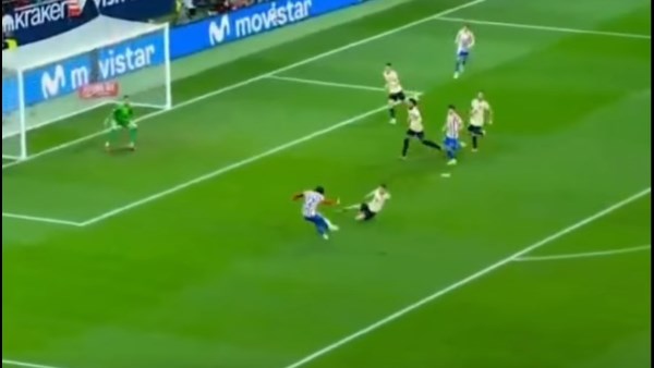 لوكمان يضيف الهدف الثالث لأتلتيكو مدريد في مرمى برشلونة بكأس ملك إسبانيا