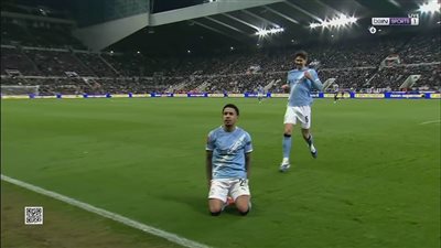 نيوكاسل يونايتد ضد مان سيتي.. سافينيو يسجل هدف التعادل لـ مانشستر سيتي في مرمى نيوكاسل يونايتد بكأس الاتحاد الإنجليزي