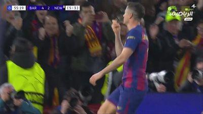 برشلونة ضد نيوكاسل يونايتد.. روبرت ليفاندوفسكي يسجل الهدف الخامس لـ برشلونة في مرمى نيوكاسل يونايتد بدوري أبطال أوروبا