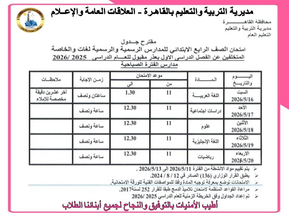 امتحانات الفصل الدراسي الثاني بالقاهرة (6)