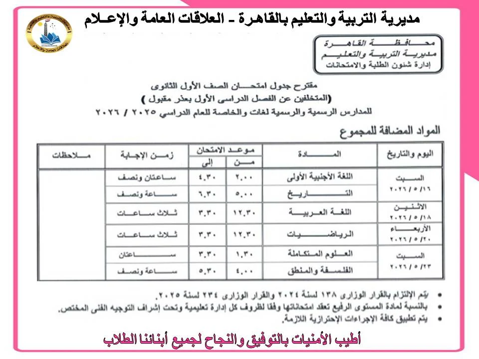 امتحانات الفصل الدراسي الثاني بالقاهرة (21)
