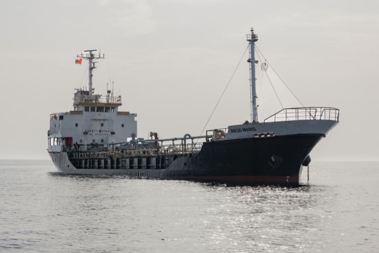 MUSCAT, OMAN - JUNE 20: The Argo Maris, a Bitumen tanker, sits anchored off Port Sultan Qaboos on June 20, 2026, in Muscat, Oman. Since several weeks, general cargos, oil tankers, and landing crafts sit anchored in the waters off Oman. The Strait of Hormuz, a vital shipping route for the region's oil and gas, was effectively blockaded since the outbreak of war between the United States and Iran in late February. This week's provisional peace deal between the countries was meant to reopen the waterway to shipping traffic, but the pace of that reopening is unclear amid continued fighting in Lebanon and the need to clear the Strait of sea mines. (Photo by Getty Images)